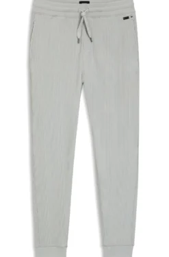 Cotton-blend tracksuit bottoms with waffle structure