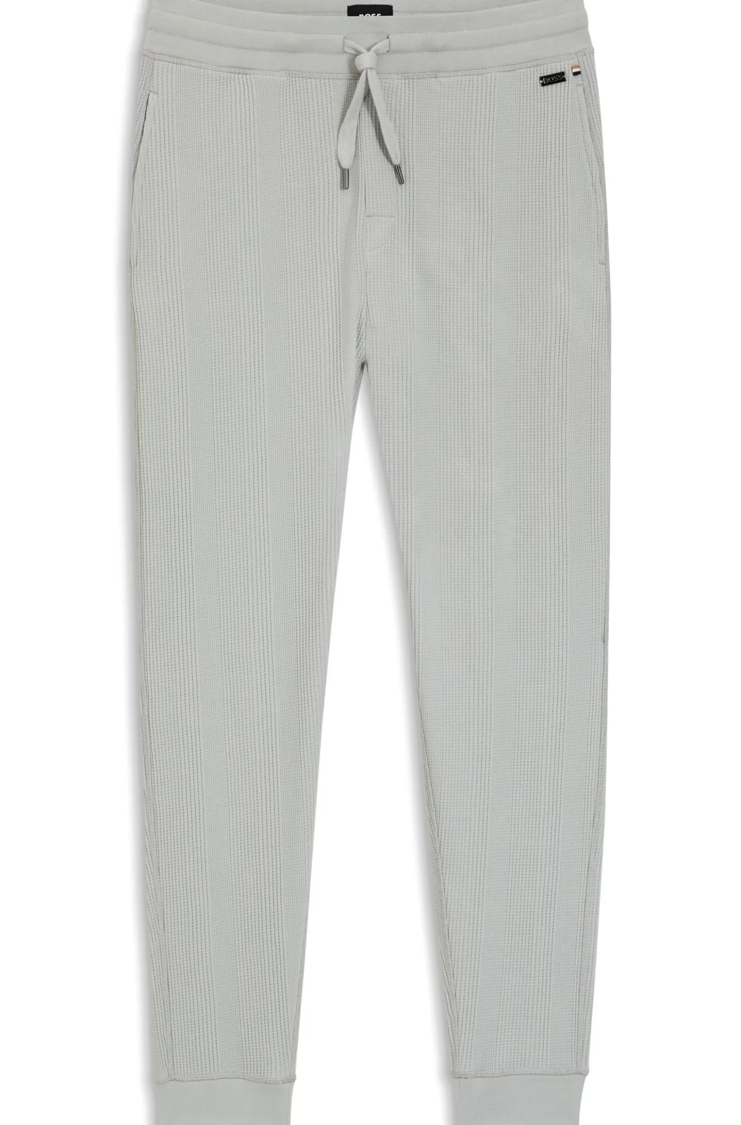 Cotton-blend tracksuit bottoms with waffle structure