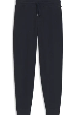 Cotton-blend tracksuit bottoms with waffle structure