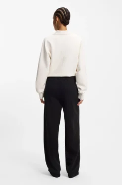 Cotton-blend tracksuit bottoms with lustrous piping