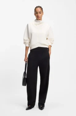 Cotton-blend tracksuit bottoms with lustrous piping