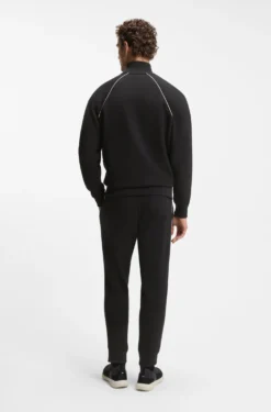 Cotton-blend tracksuit set with contrast piping