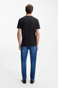Cotton-blend T-shirt with bubble-jacquard structure