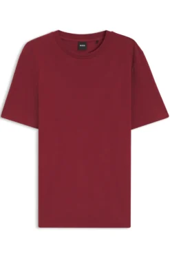 Cotton-blend T-shirt with bubble-jacquard structure
