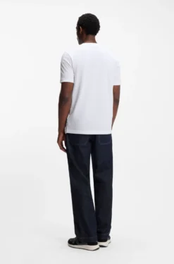 Cotton-blend T-shirt with bubble-jacquard structure