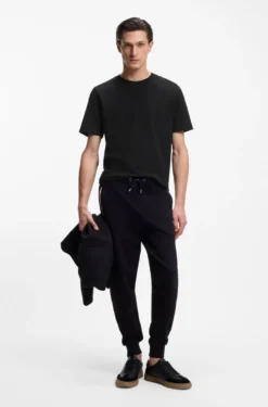 Cotton-blend T-shirt with bubble-jacquard structure