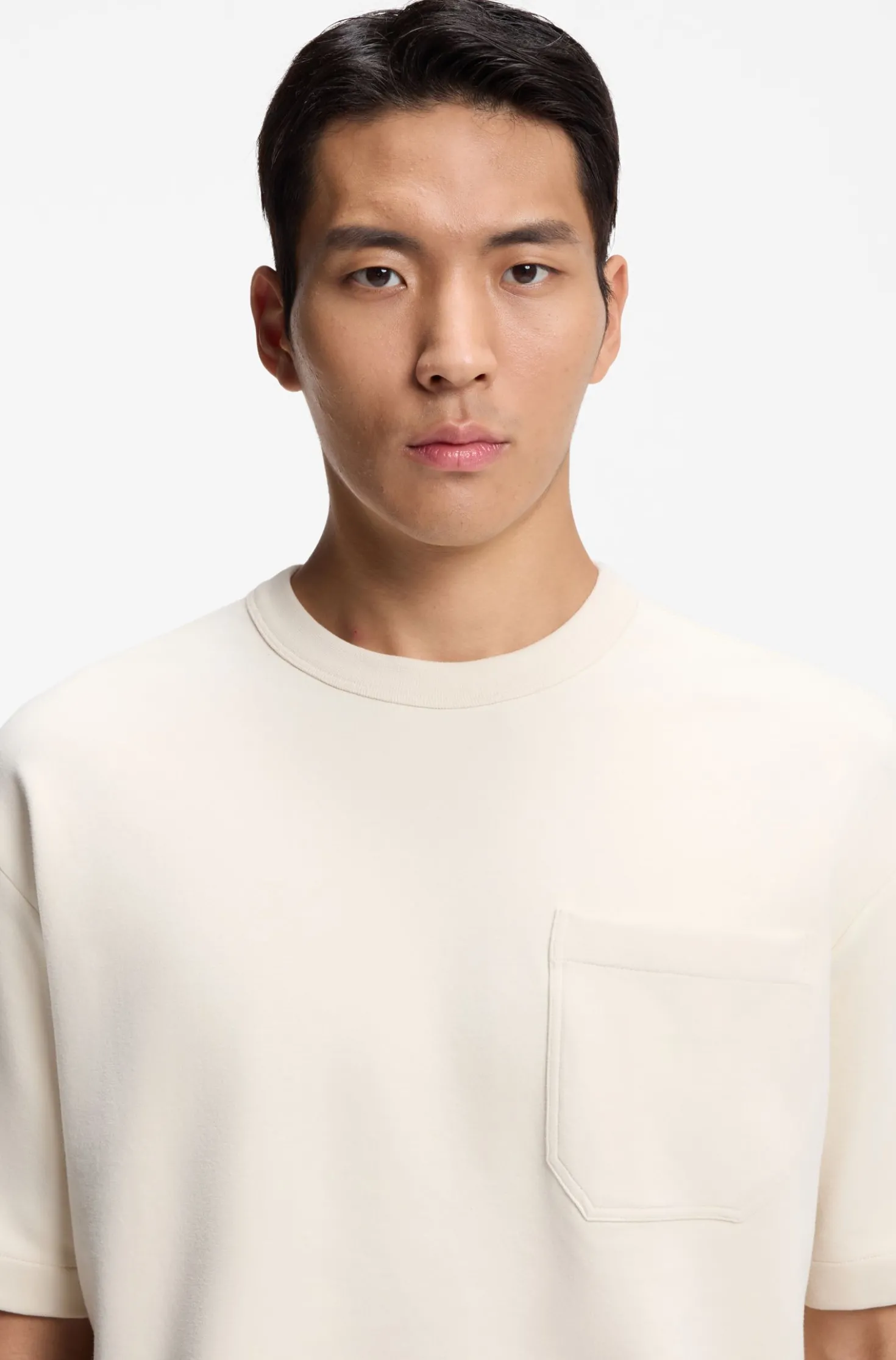 Cotton-blend T-shirt with peached finish