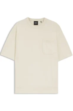 Cotton-blend T-shirt with peached finish