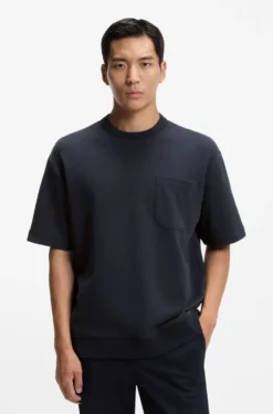 Cotton-blend T-shirt with peached finish