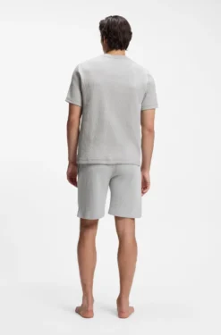 Cotton-blend T-shirt with waffle structure