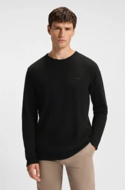 Cotton-blend T-shirt with waffle structure