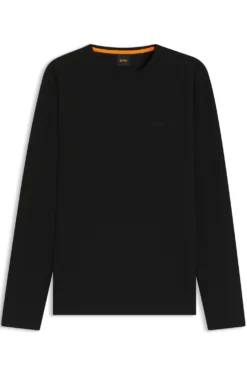 Cotton-blend T-shirt with waffle structure