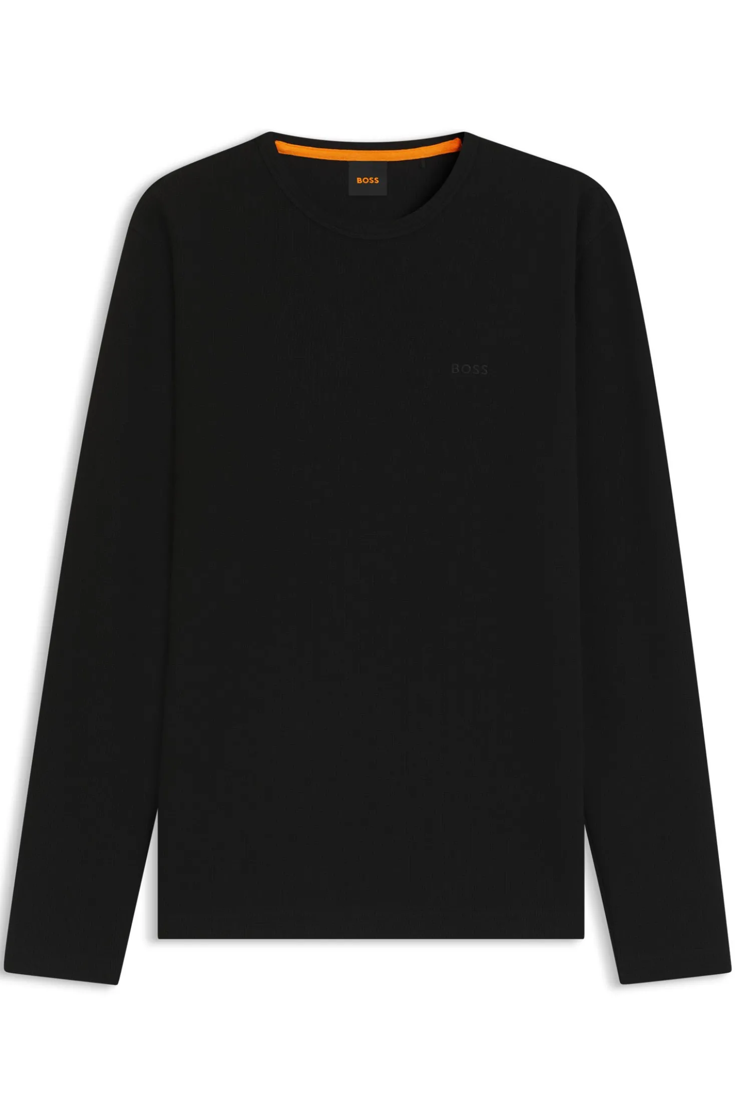 Cotton-blend T-shirt with waffle structure