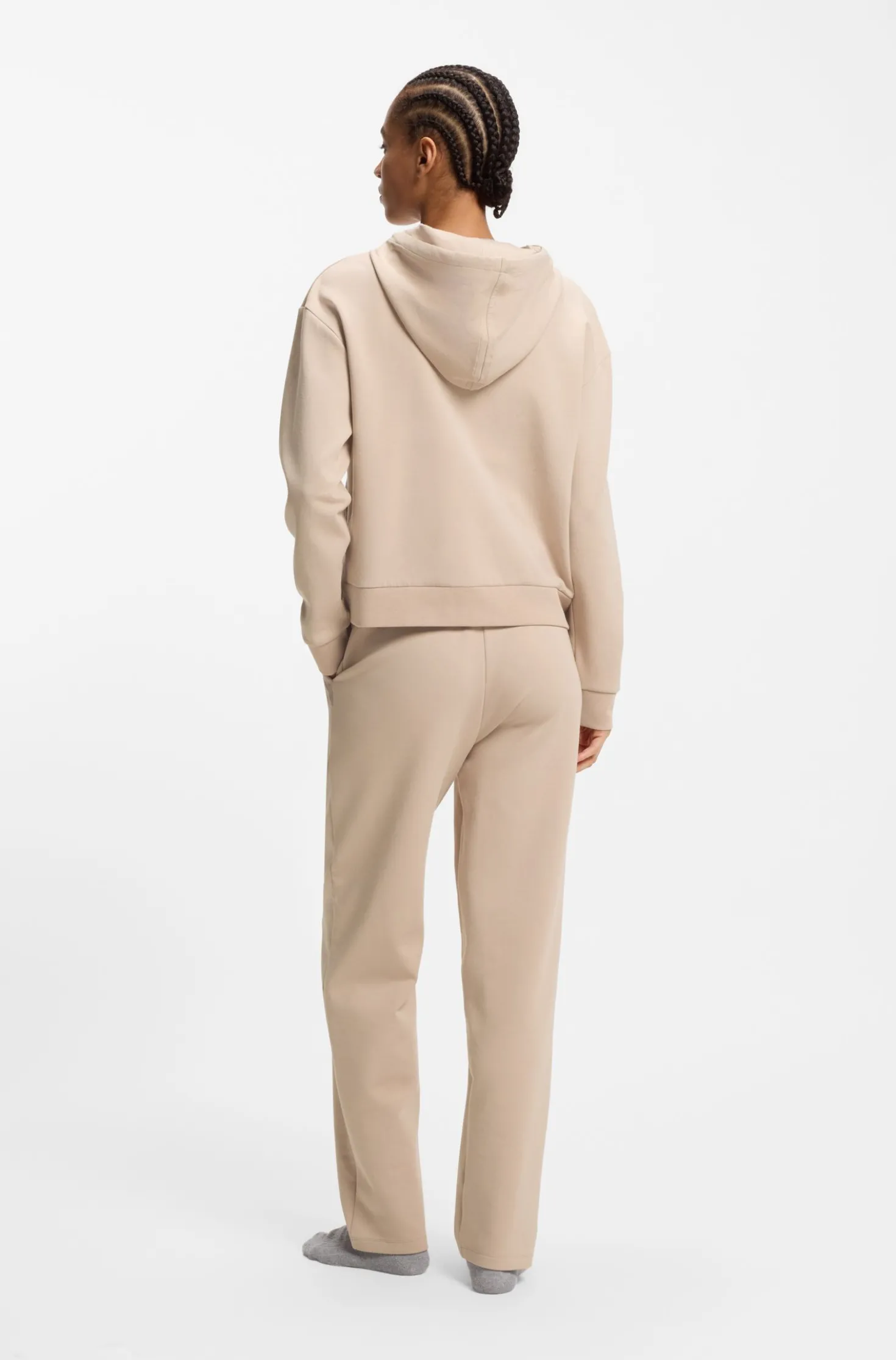 Cotton-blend zip-up hoodie with Double B monogram