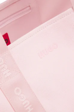 Cotton-canvas tote bag with logo straps