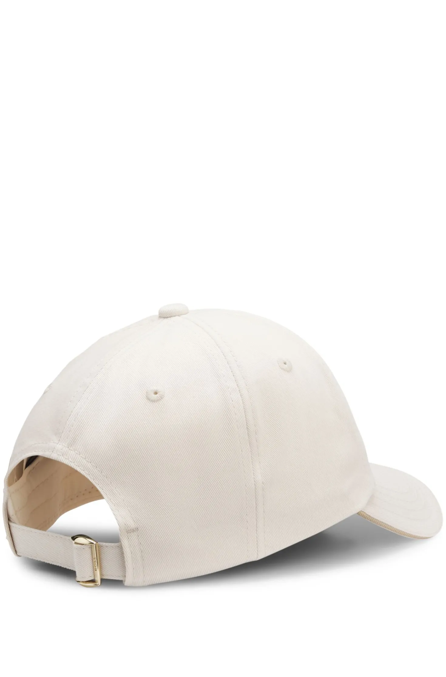 Cotton cap with metal logo lettering