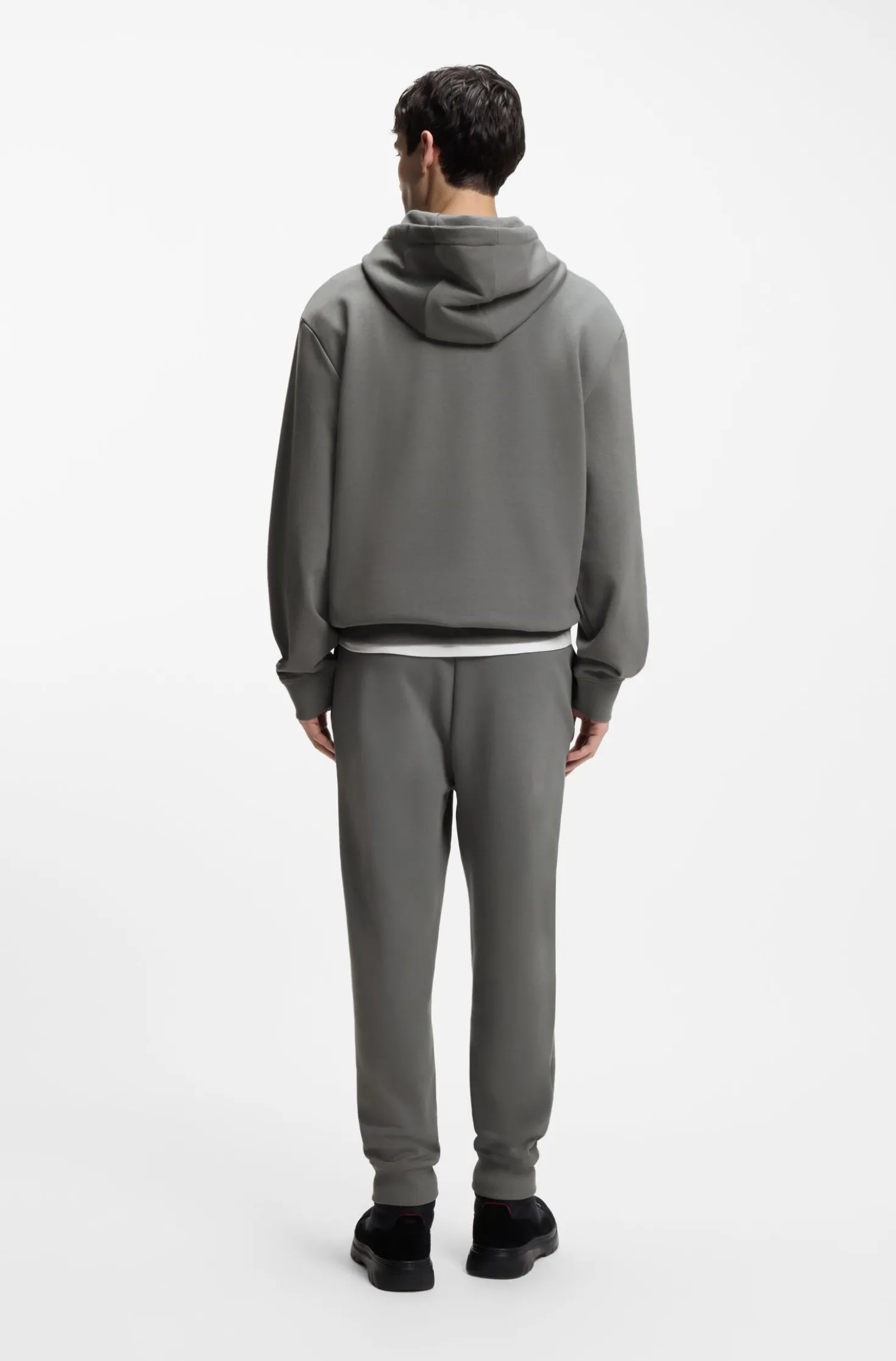 Cotton casual trousers with elasticated cuffs