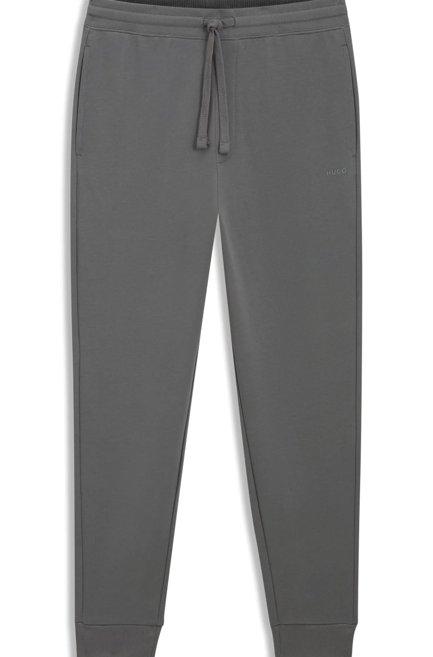 Cotton casual trousers with elasticated cuffs