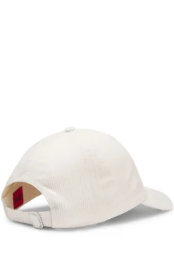 Cotton-corduroy cap with logo embroidery