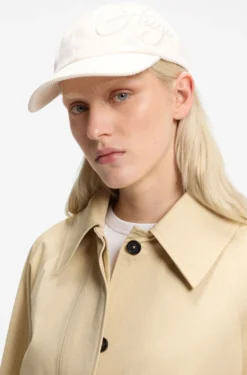 Cotton-corduroy cap with logo embroidery