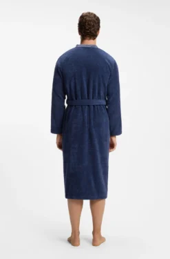Cotton dressing gown with embroidered logo