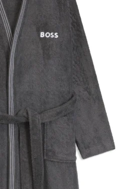 Cotton dressing gown with embroidered logo