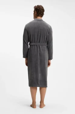 Cotton dressing gown with embroidered logo