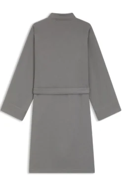 Cotton dressing gown with signature-stripe belt