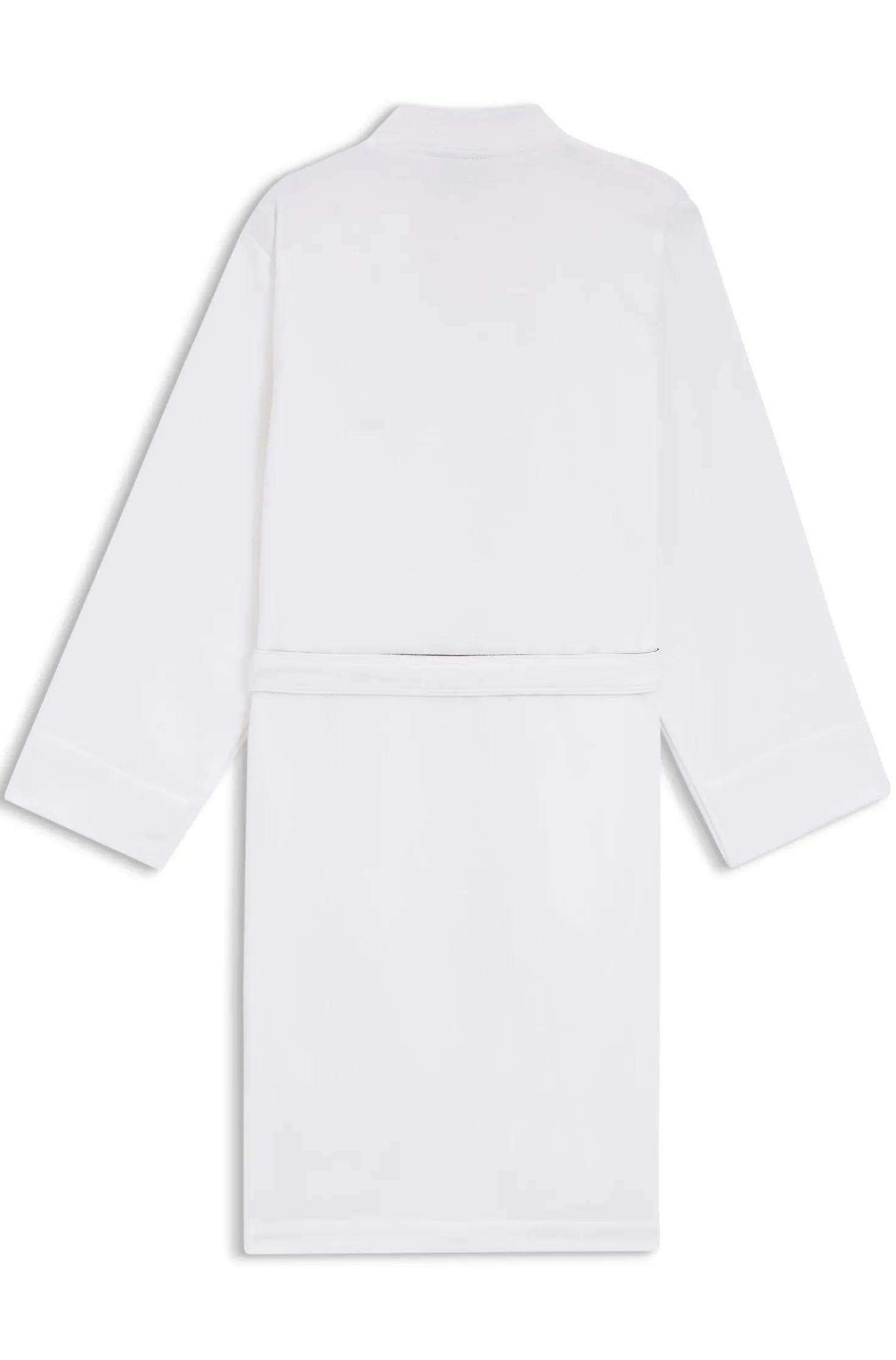 Cotton dressing gown with signature-stripe belt