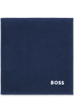 Cotton face cloth with contrast embroidered logo