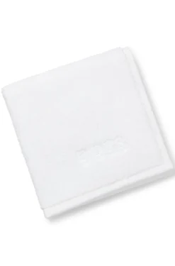 Cotton face cloth with contrast embroidered logo