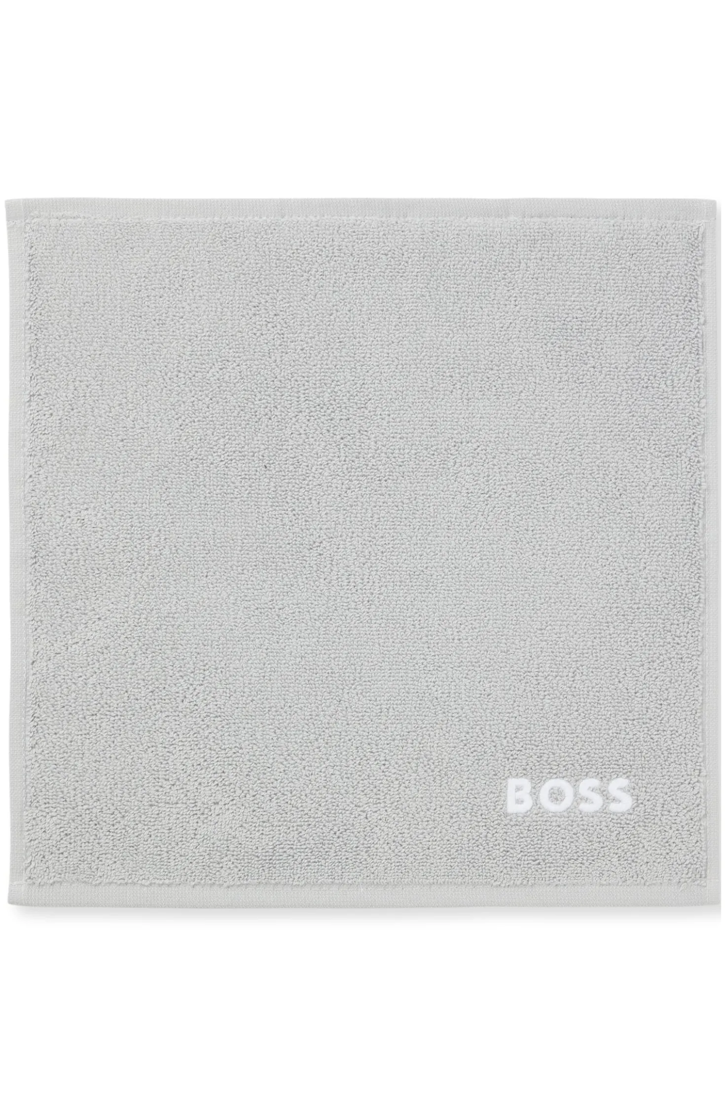 Cotton face cloth with contrast embroidered logo