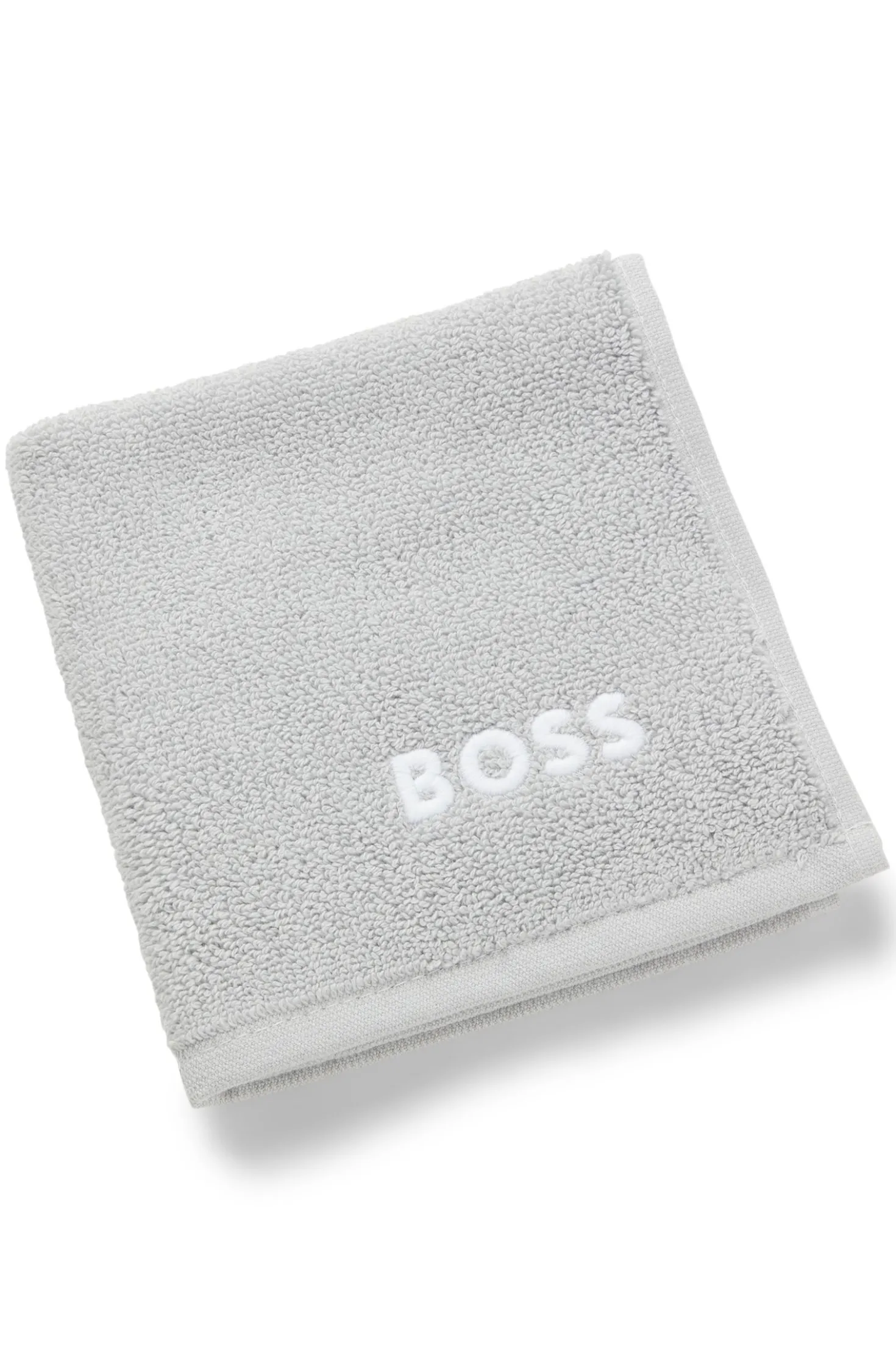 Cotton face cloth with contrast embroidered logo