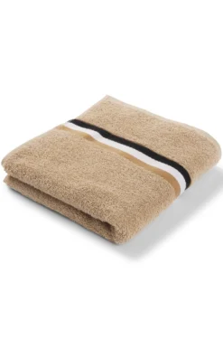 Cotton hand towel with signature stripe
