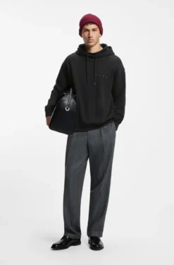 Cotton hoodie with spaced-out logo and back graphic