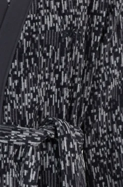Cotton-jacquard dressing gown with embroidered logo