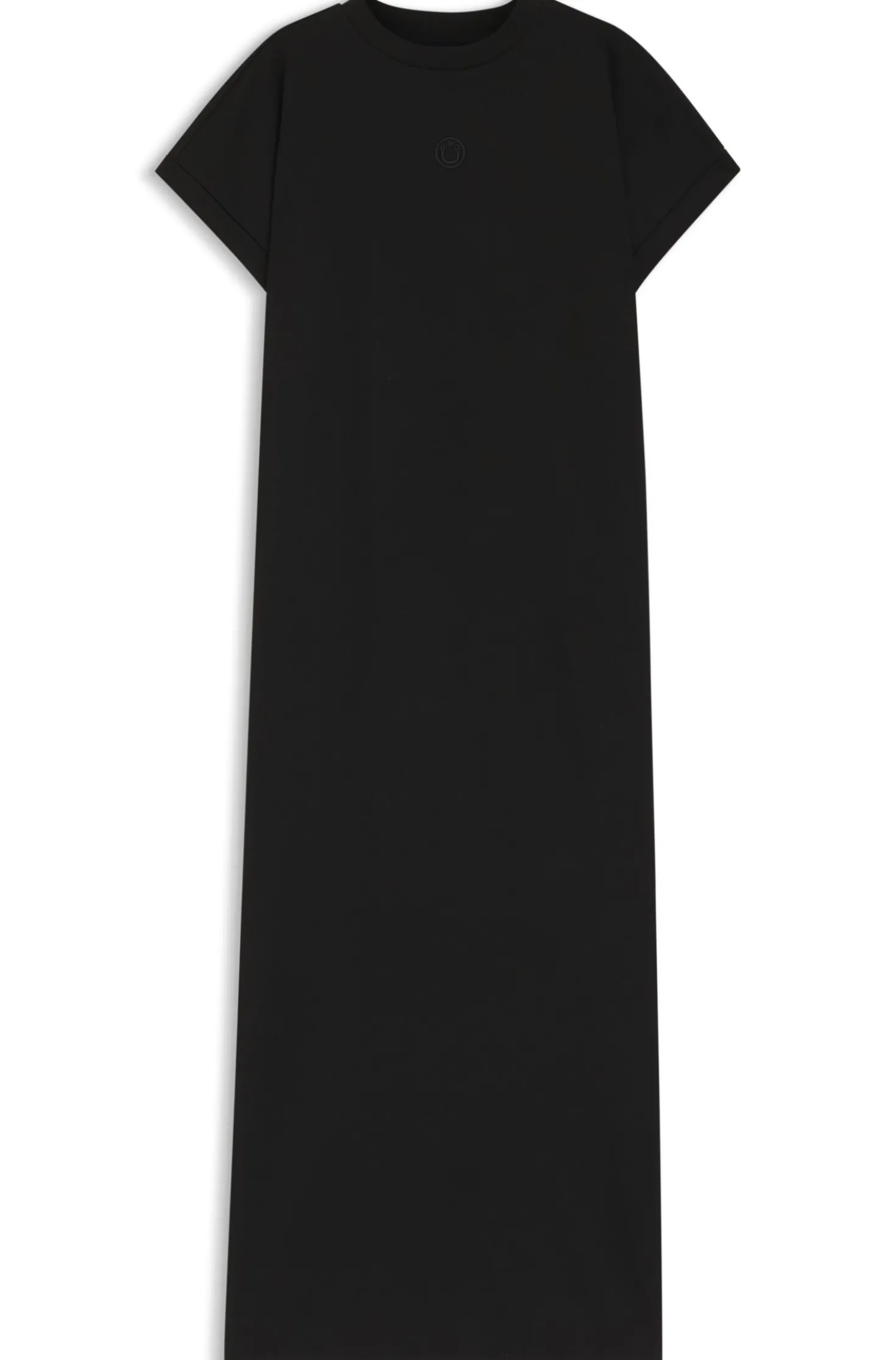 Cotton-jersey T-shirt dress with Happy HUGO logo