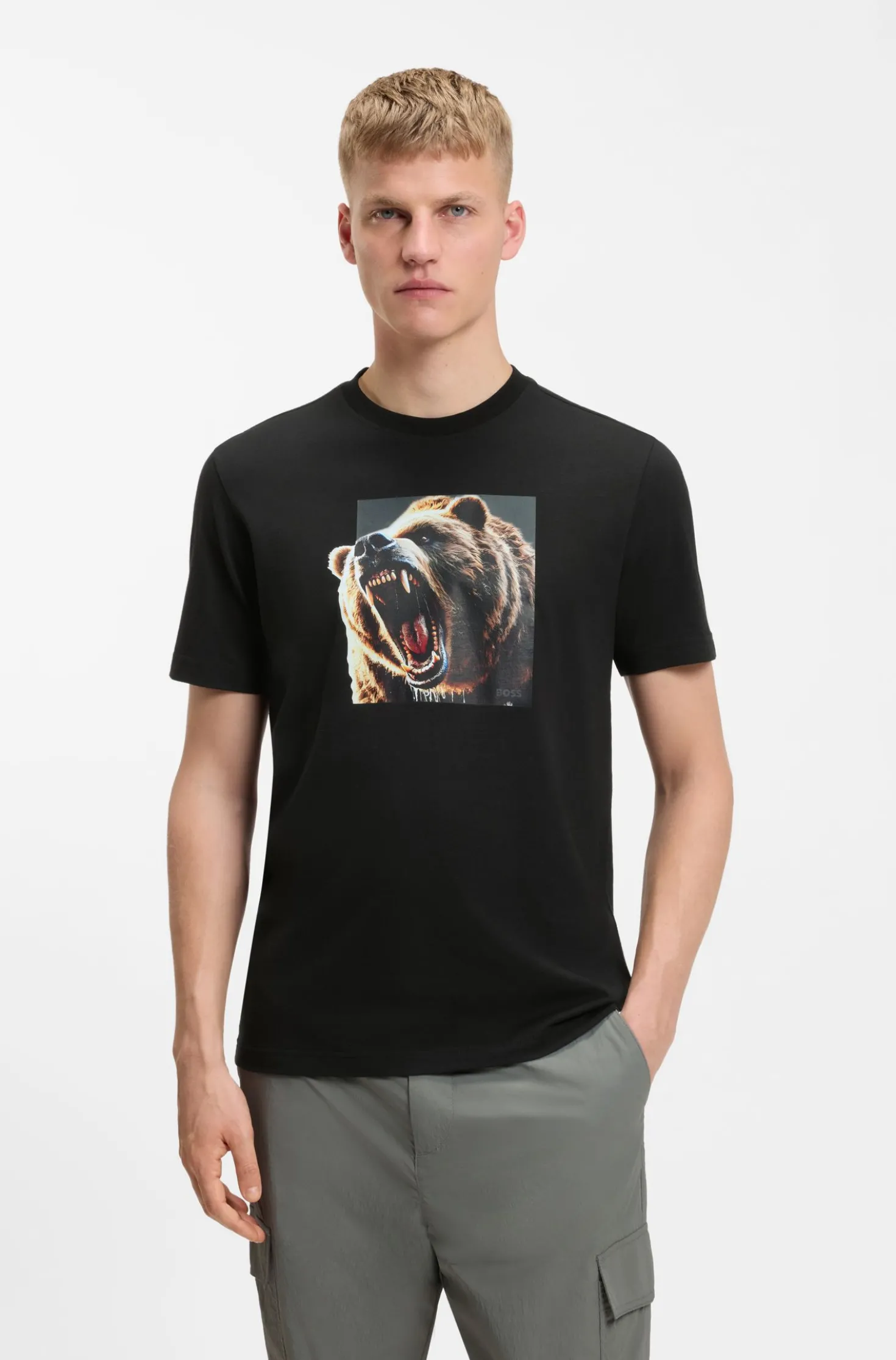 Cotton-jersey T-shirt with animal artwork