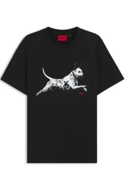 Cotton-jersey T-shirt with animal artwork