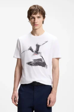 Cotton-jersey T-shirt with animal artwork