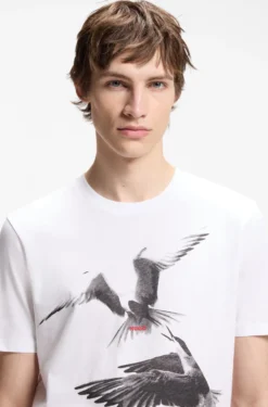 Cotton-jersey T-shirt with animal artwork