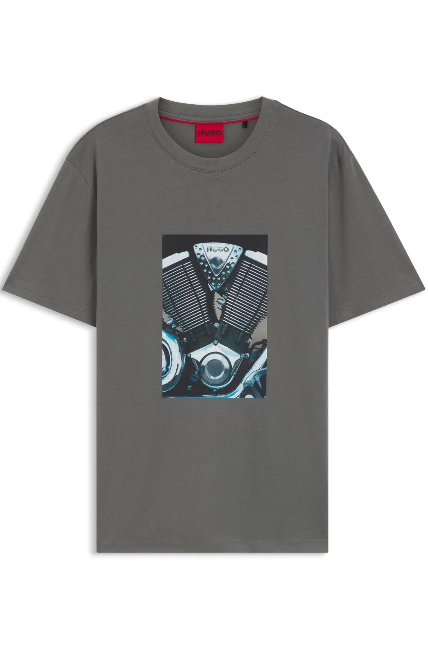 Cotton-jersey T-shirt with biker-inspired artwork