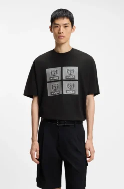 Cotton-jersey T-shirt with biker-inspired artwork