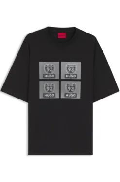 Cotton-jersey T-shirt with biker-inspired artwork