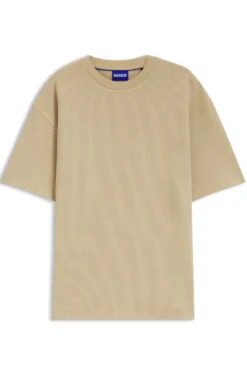 Cotton-jersey T-shirt with blue logo patch