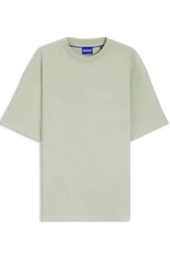 Cotton-jersey T-shirt with blue logo patch