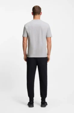 Cotton-jersey T-shirt with double logo artwork