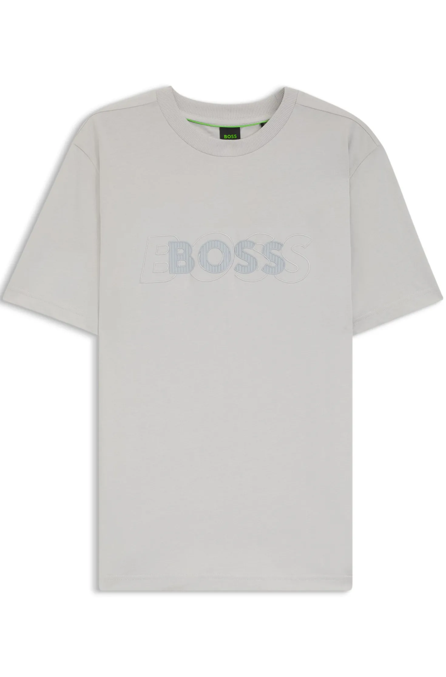 Cotton-jersey T-shirt with double logo artwork