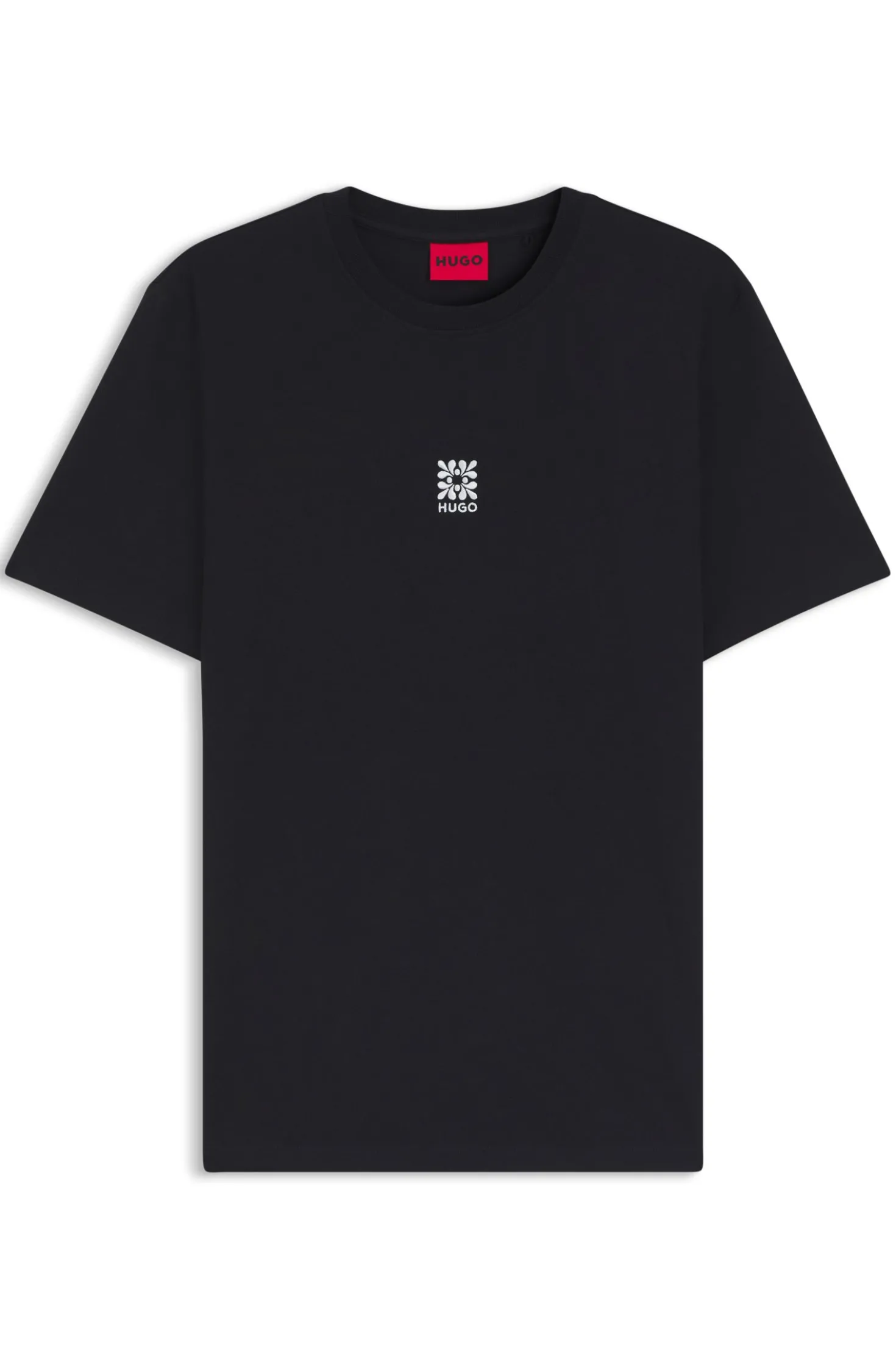 Cotton-jersey T-shirt with embroidered logo artwork