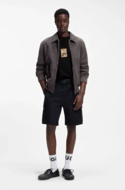 Cotton-jersey T-shirt with embroidered badge